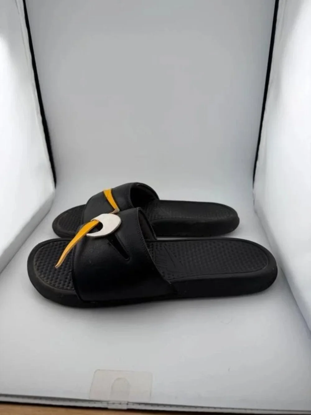 WORN Nike Benassi JDI Swoosh Pack Black AQ8614-001 Size 13 NO BOX